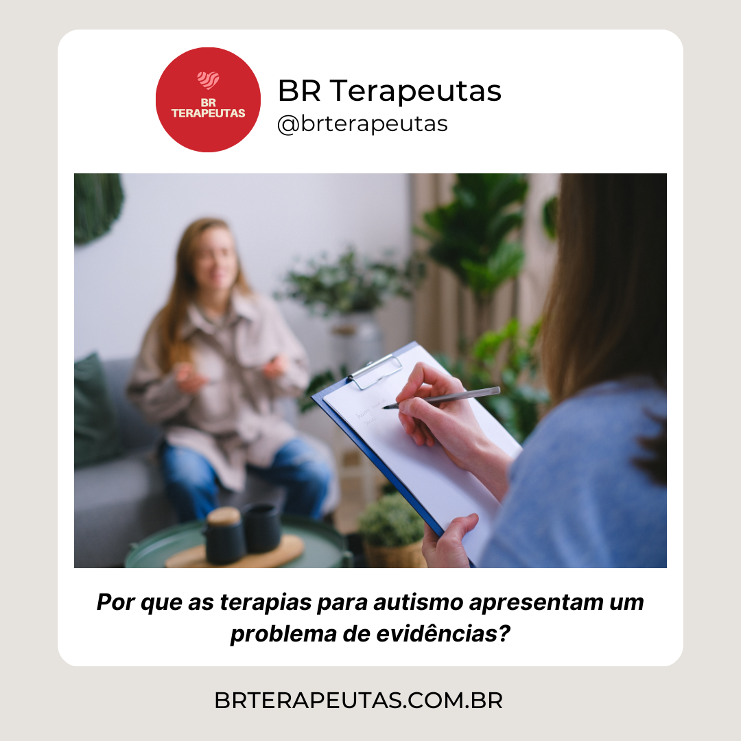 Por que as terapias para TEA apresentam um problema de evidências. Foto de um paciente e psicóloga.