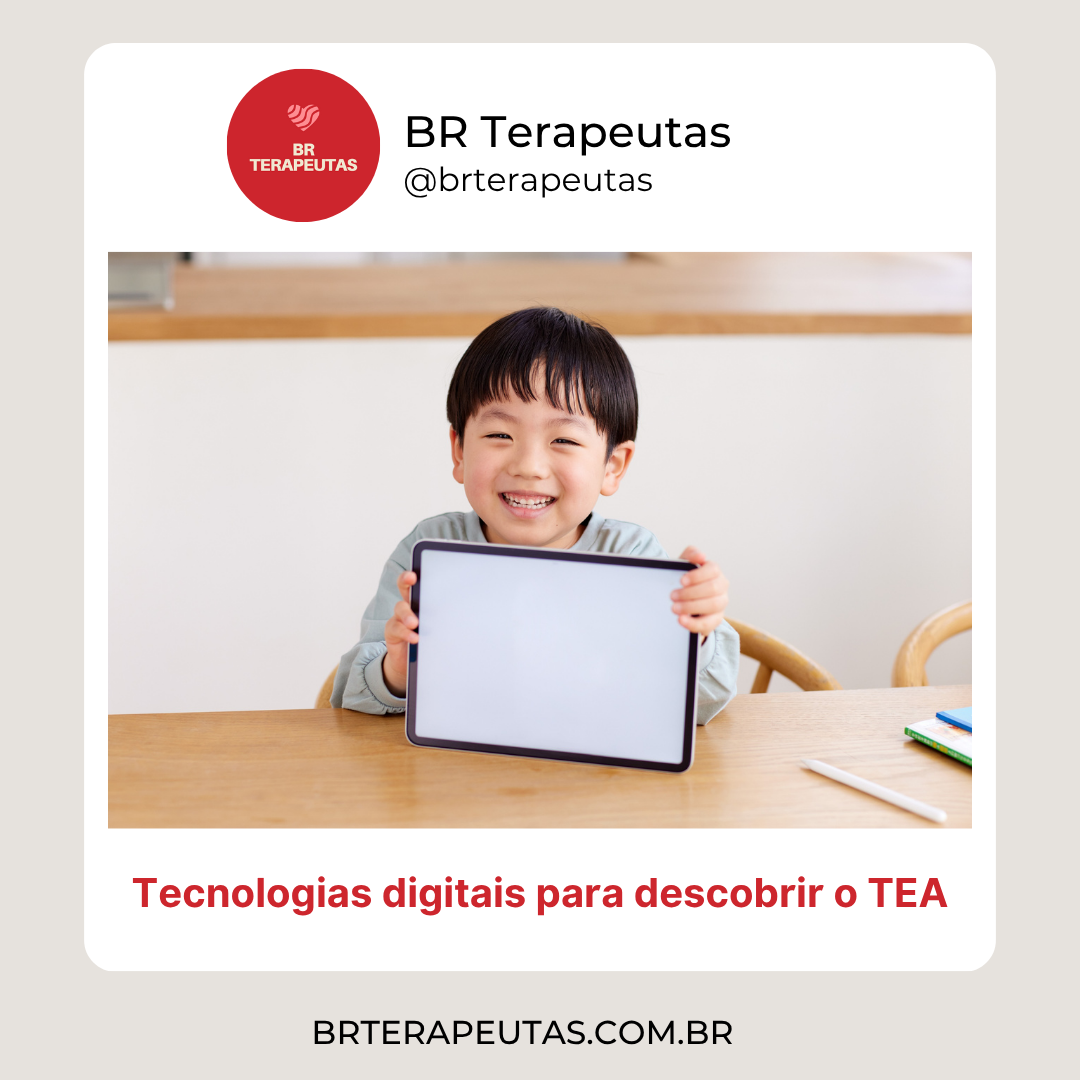 Ferramenta tecnológica que descobre se a crinaça tem autismo - foto de criança com TEA com tablet